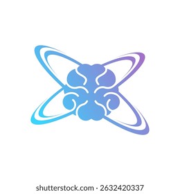 Vetor de inteligência artificial moderna do logotipo do cérebro da tecnologia