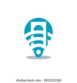 Hightech-Bridge-Pin-Locator, Vektorsymbol