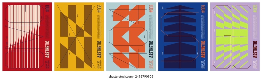 Tech brutalism colorful trendy poster, abstract geometric composition graphic in Y2K aesthetics, vector simple shapes cyberpunk print artwork modernism and futuristic minimalistic style A4 format