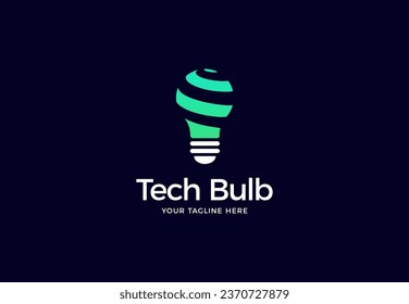 Tech Bulb, creative idea logo design template.