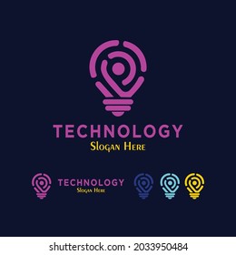 Concepto de diseños de logotipo de Tech Bulb, diseño de logotipo de Bright Bulb Idea vector