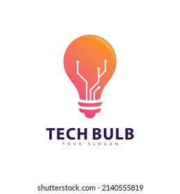 Tech Bulb logo vector. Creative Technology Logo design concept 