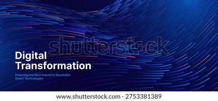 Tech Business Infographic Background Showcasing AI-Integrated Data Streams and Futuristic Flow Lines. Versatile for Annual Reports, Startup Pitch Decks, or Cybersecurity Document Layouts.