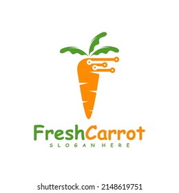 Tech Carrot logo design vector, Creative Carrot logo design Template Illustration