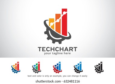 Tech Chart Logo Template Design Vector, Emblem, Design Concept, Creative Symbol, Icon