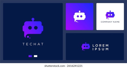 Tech chat bot logo design