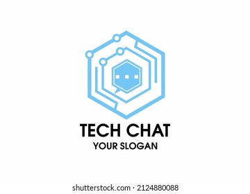 Tech Chat logo design inspiration Vector	
