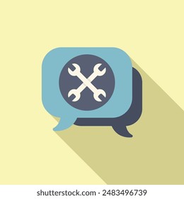 Tech chat Asistencia icono Vector plano. Centro de llamadas. App de información en línea