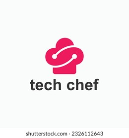 tech chef logo design vector silhouette illustration