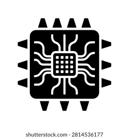 Tech Chip Modern Processor Vector Icon