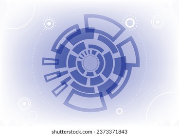 tech circle blue background cute