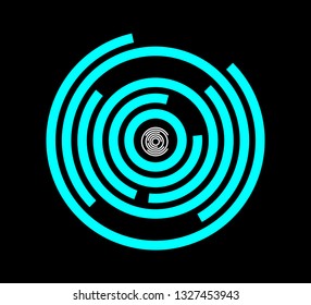  tech circle modern button and technology background design vector. Circle lines On a black background. 