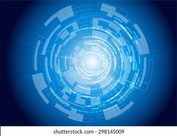 tech circle modern button and technology background design vector
