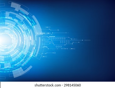 tech circle modern button and technology background design vector