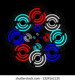 Tech Circle series, digital abstract background, modern, colorful design.impossible