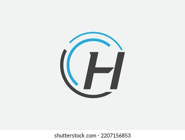 Tech circle vector and technology logo design H