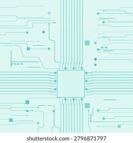 Tech Circuit Board vector background with minimal abstract composition for microstock and commercial design projects.