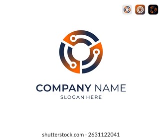 Movimento Do Círculo Da Conexão Do Circuito Da Tecnologia Para A Ilustração Do Projeto Do Logotipo Do Vetor Da Marca Da Tecnologia
