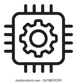Icono de engranaje de circuito tecnológico para la innovación digital