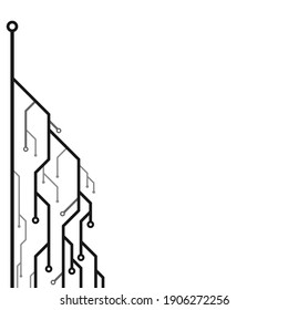 tech circuit line roots isolated on white background, vector design illustration.