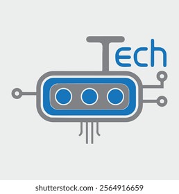 Tech Circuit technology logo vector 