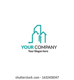 Tech City Logo Symbol Template Design Vector, Emblem, Design Concept, Creative Symbol, Icon