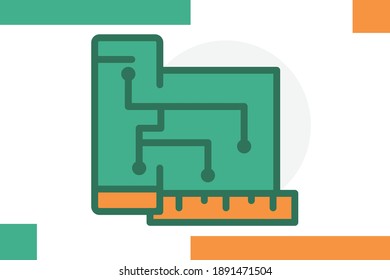 Tech Class icon colored line symbol. School  icon symbol. Premium quality isolated education tools element Icons for education, online education, online learning, learn to think. 