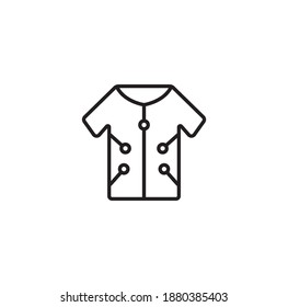 Tech Clothing, Smart Clothes Simple Thin Line Icon Vector Illustration