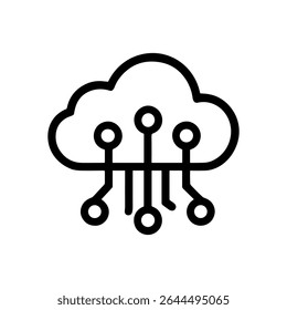 Conexión digital de red en la nube tecnológica. Ilustración de símbolo de icono