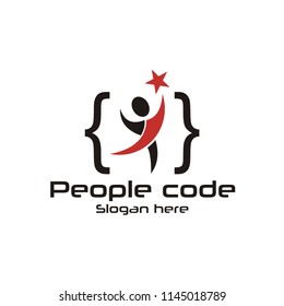 tech code logo,tree code,people code,brain code