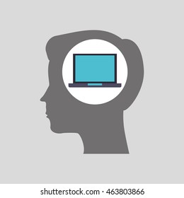 tech computer icon design, vector illustration eps10