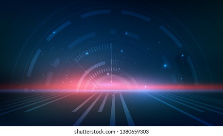tech concept copyspace dynamic perspective design background. vector illustration