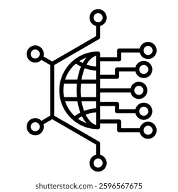 Tech Connect Hub icon line vector illustration