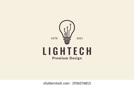 conexión de tecnología con el logotipo de lámpara símbolo vectorial diseño de la ilustración del icono