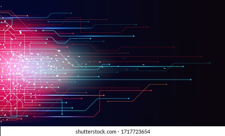 Tech connection colorful light speed line abstract movement background