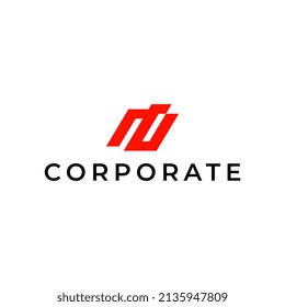 tech corporate letter simple flat logo design