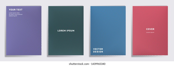 Tech covers linear design. Radial semicircle geometric lines patterns. Modern poster, flyer, banner vector backgrounds. Line shapes patterns, header elements. Cover page templates.