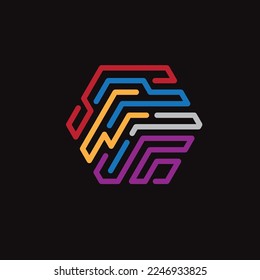 Tech cube design for internet technology business. Abstract symbol concept for hi-tech development company.