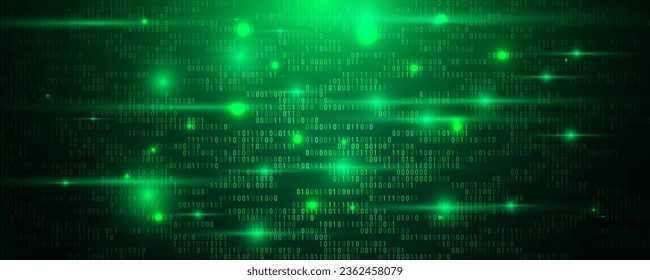 Tech Cyber Matrix Abstract Binary Software Programming Code Background. Random Parts of Hackers Program Code. Digital Privacy Technology Concept. Vector Illustration.