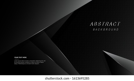 Tech Dark abstract design with black dots vector background. 