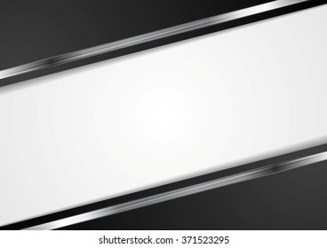 Tech dark background with metallic stripes. Vector design