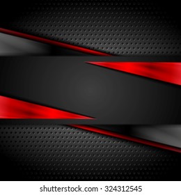 Tech dark design with perforated metal texture. Vector background