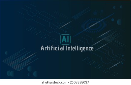 tech data ai background , circuit spase, text artificial intelegent banner
