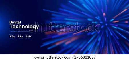 Tech Data Flow Visualization Featuring Optic Fiber Streams and Neural Network Links. Backdrop for Digital Innovation Reports, Speed-Optimized Presentations or Futuristic Data Infrastructure Designs