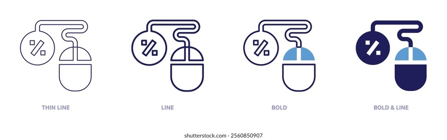 Tech deals icon in 4 different styles. Thin Line, Line, Bold, and Bold Line. Duotone style. Editable stroke.