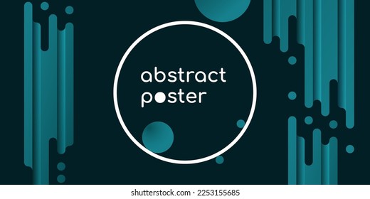 Tech design. Poster with abstract graphic elements and a circular frame. Background for presentation, wallpaper, UI. Vector illustration.