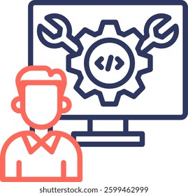 Tech Development Icon Line Color Vector Illustration