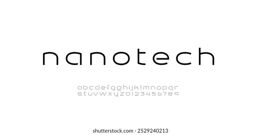 Tech digital font, cyber alphabet made future style, letters A, B, C, D, E, F, G, H, I, J, K, L, M, N, O, P, Q, R, S, T, U, V, W, X, Y, Z and numerals 0, 1, 2, 3, 4, 5, 6, 7, 8, 9