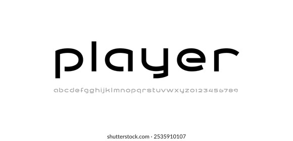 Tech digital font, cyber alphabet made future style, letters A, B, C, D, E, F, G, H, I, J, K, L, M, N, O, P, Q, R, S, T, U, V, W, X, Y, Z and numerals 0, 1, 2, 3, 4, 5, 6, 7, 8, 9.