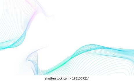 Tech digital particles wave flowing connection background